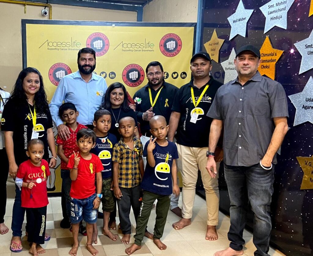 Dr. Vikram Kamat with Cancer kids at Life Access india Foundation