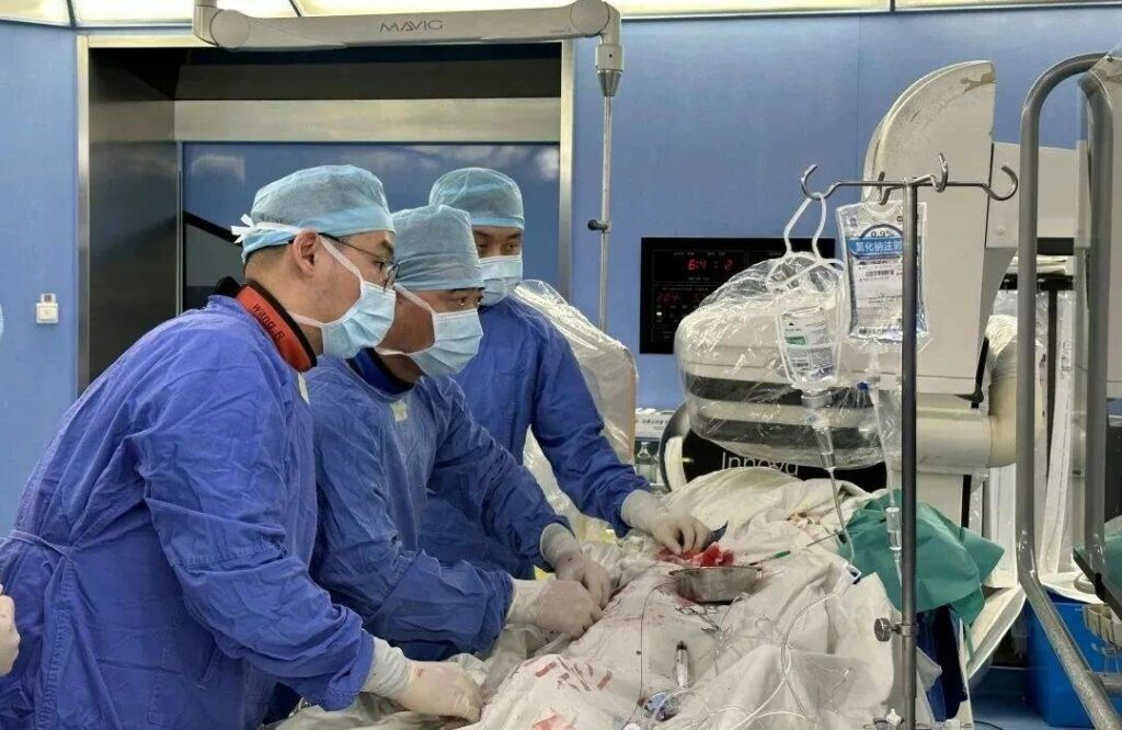 Medical professionals in an operating room